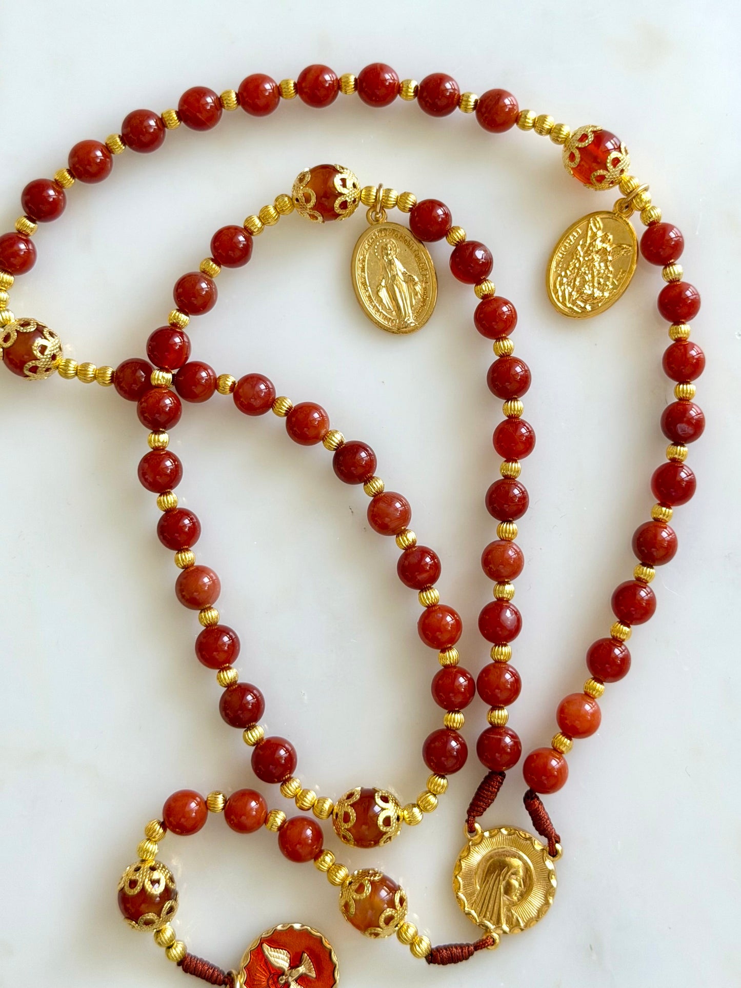 Amber Semi Precious Stone Rosary