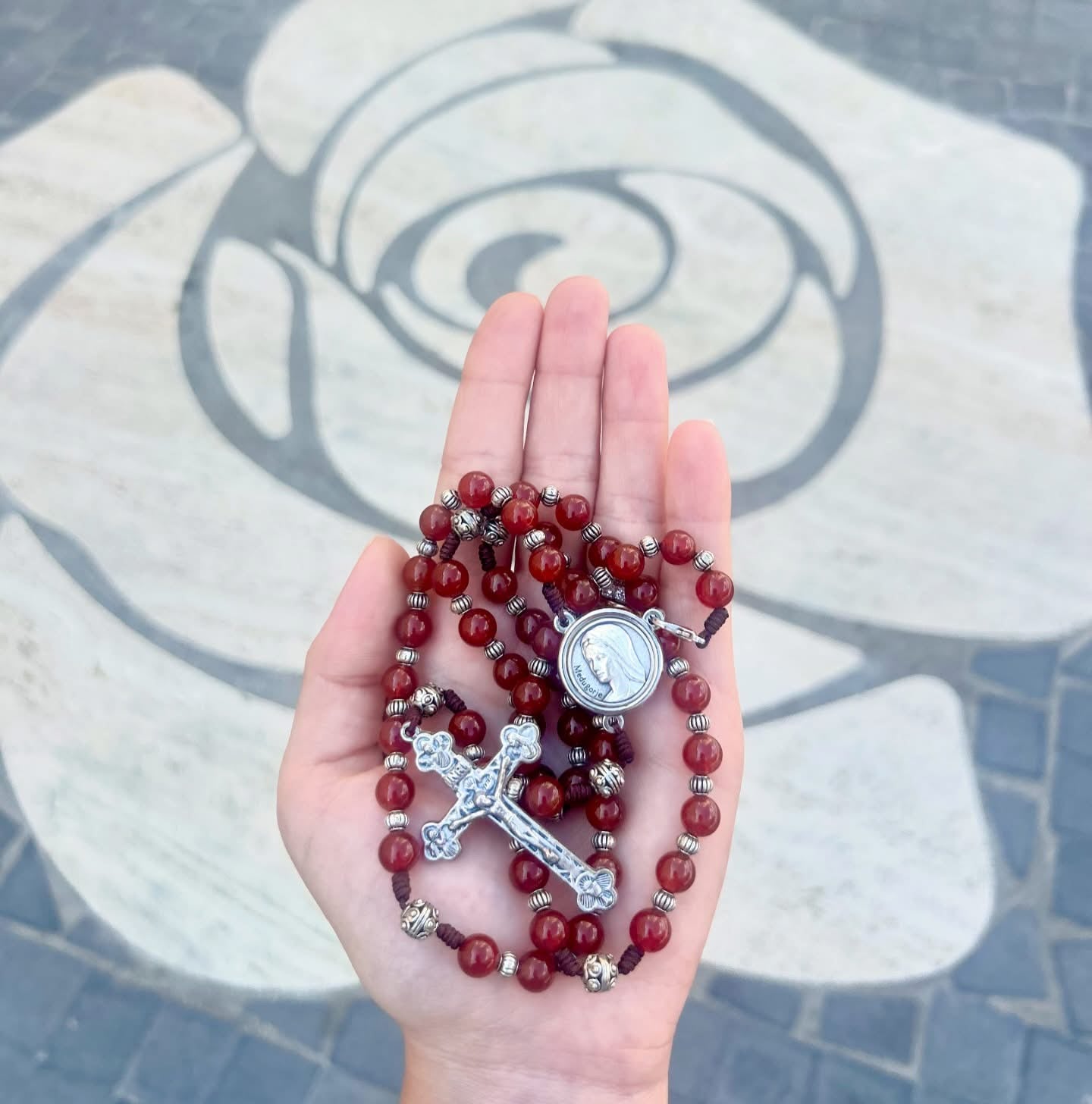 Bordeaux Semi Precious Stone Rosary