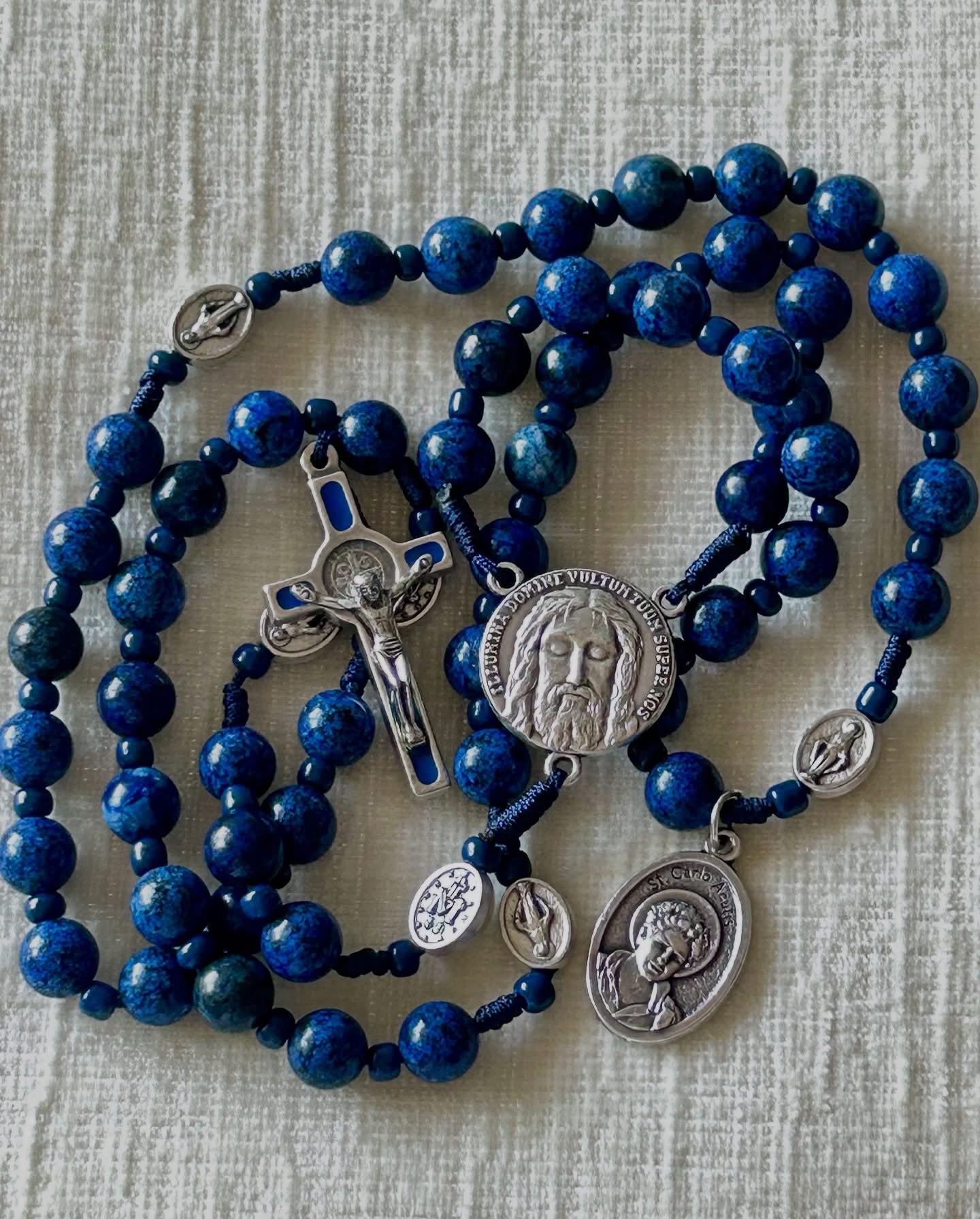 St Carlo Acutis Semi Precious Stone Rosary