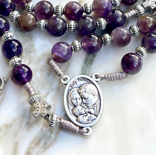 Holy Family & St Joseph Semi Precious Stone Rosary