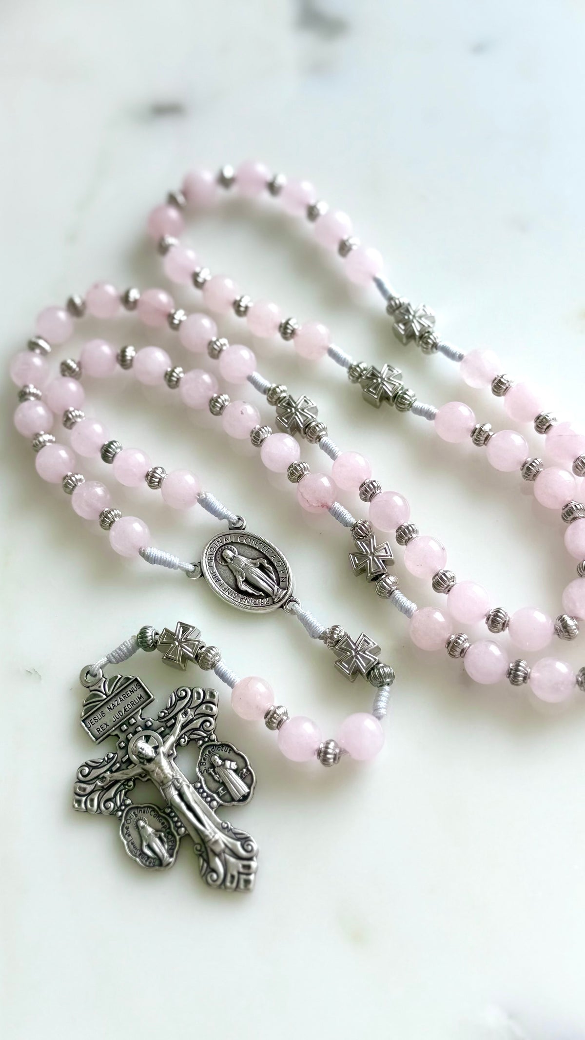 Light Pink Semi Precious Stone Rosary