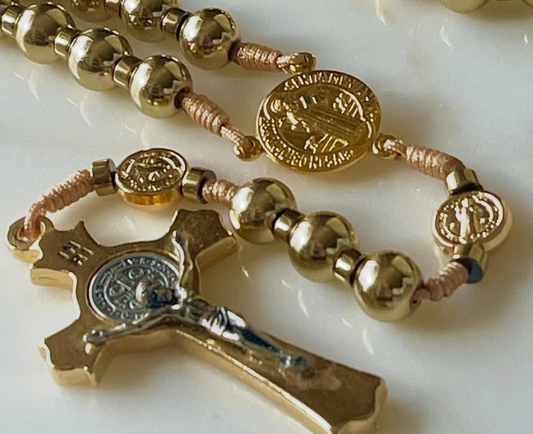 Golden Hematite Semi Precious Stone Rosary