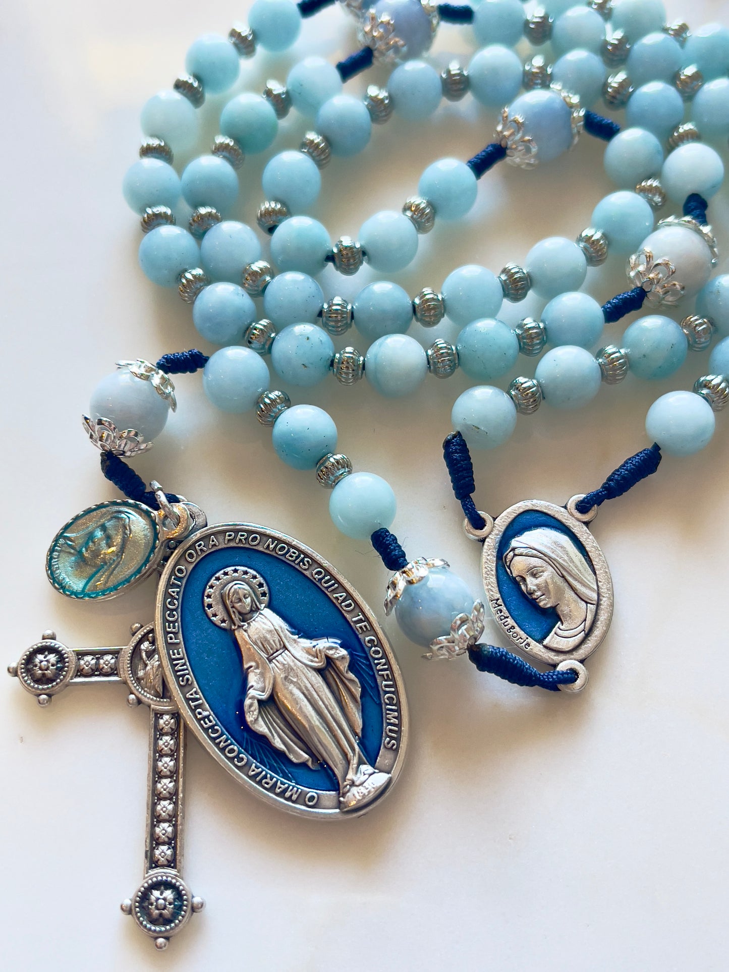 Aquamarine Semi Precious Stone Rosary