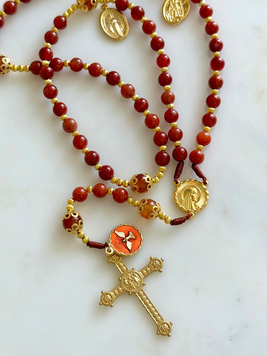 Amber Semi Precious Stone Rosary