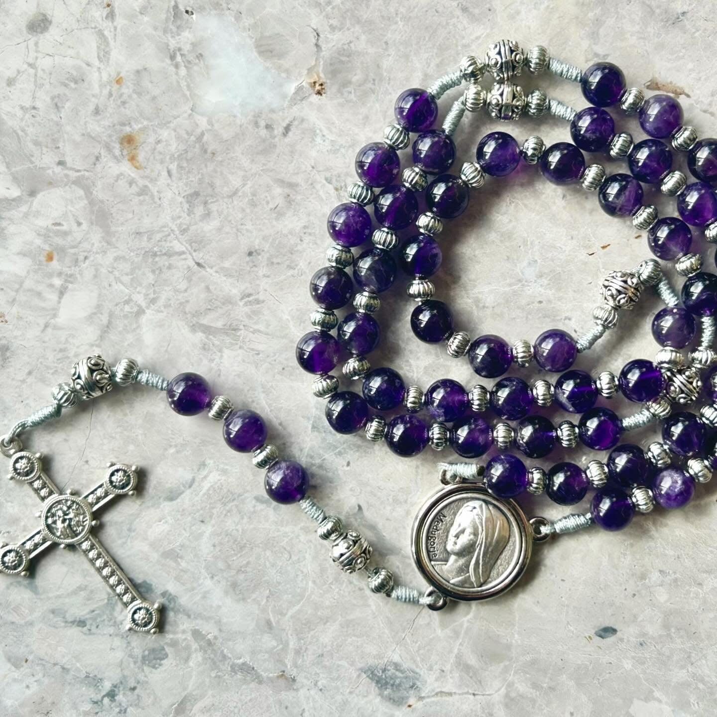 Dark Purple Semi Precious Stone Rosary