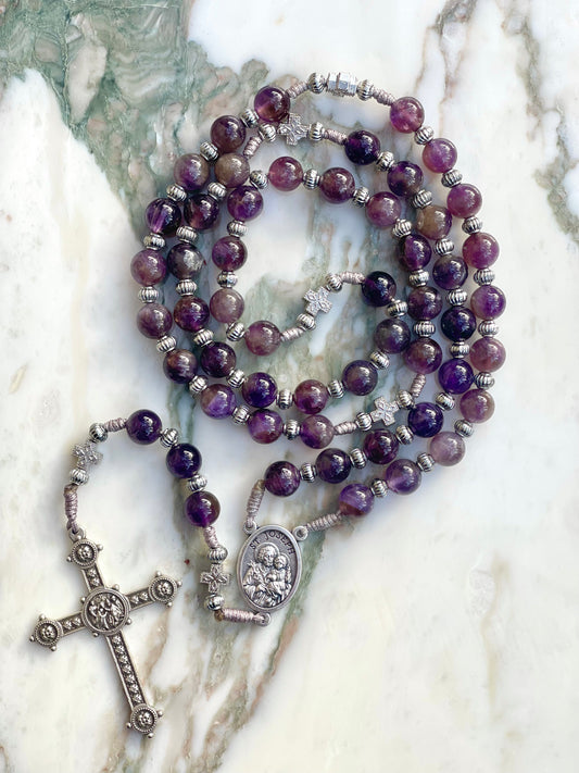 Holy Family & St Joseph Semi Precious Stone Rosary