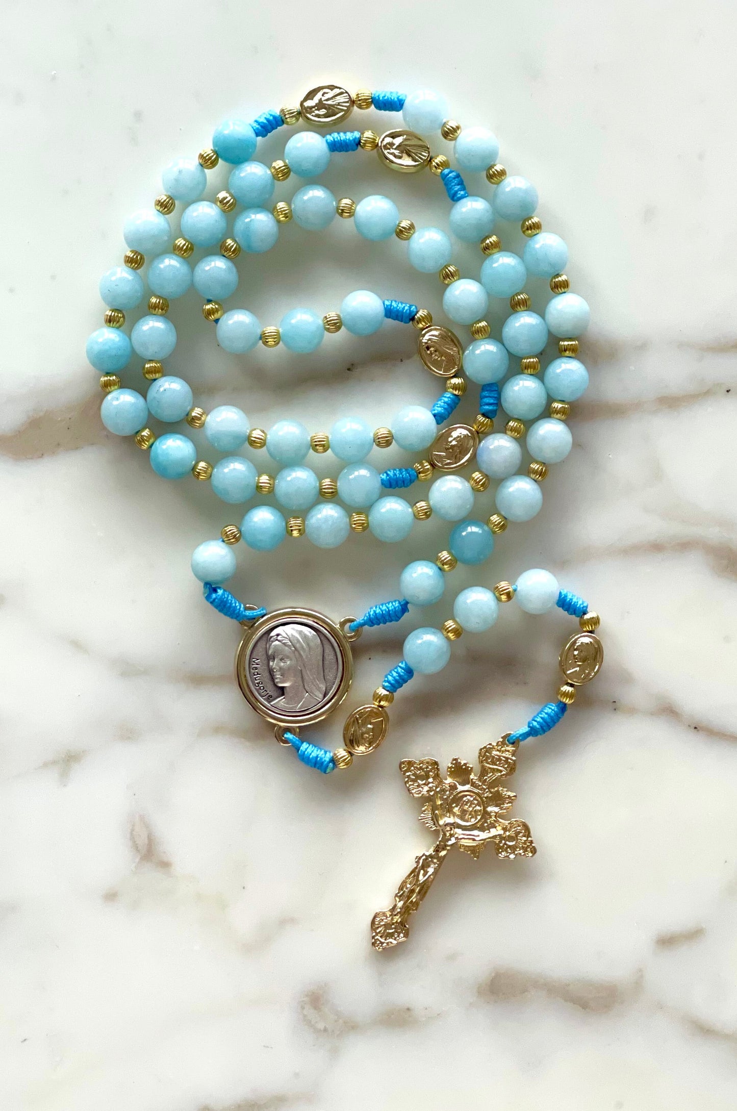 Heavenly Blue Semi Precious Stone Rosary