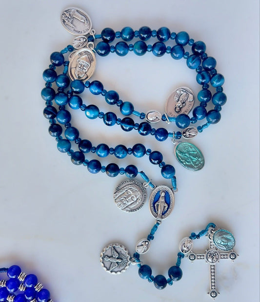 Blue Semi Precious Stone Rosary