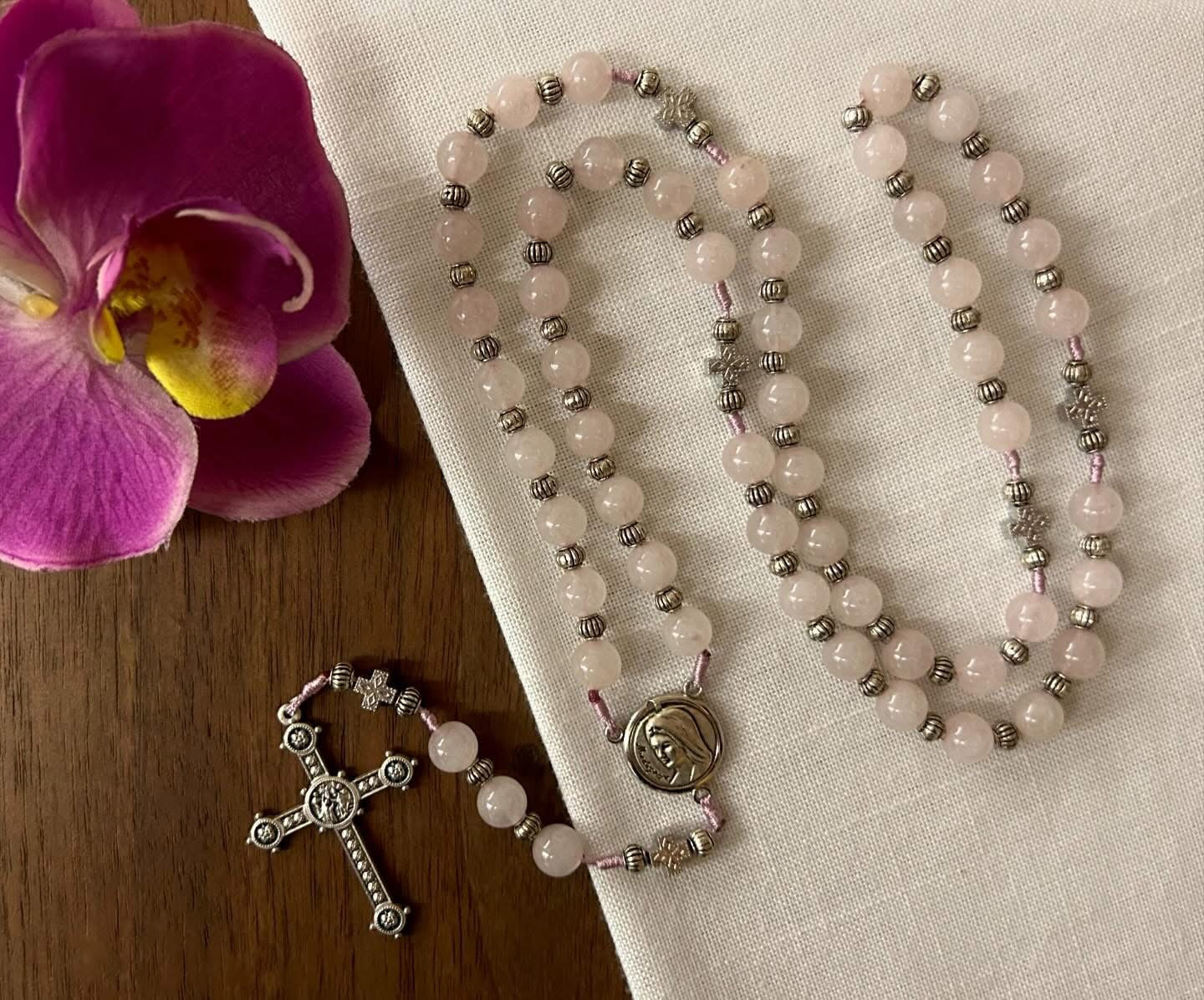 Light Pink Semi Precious Stone Rosary