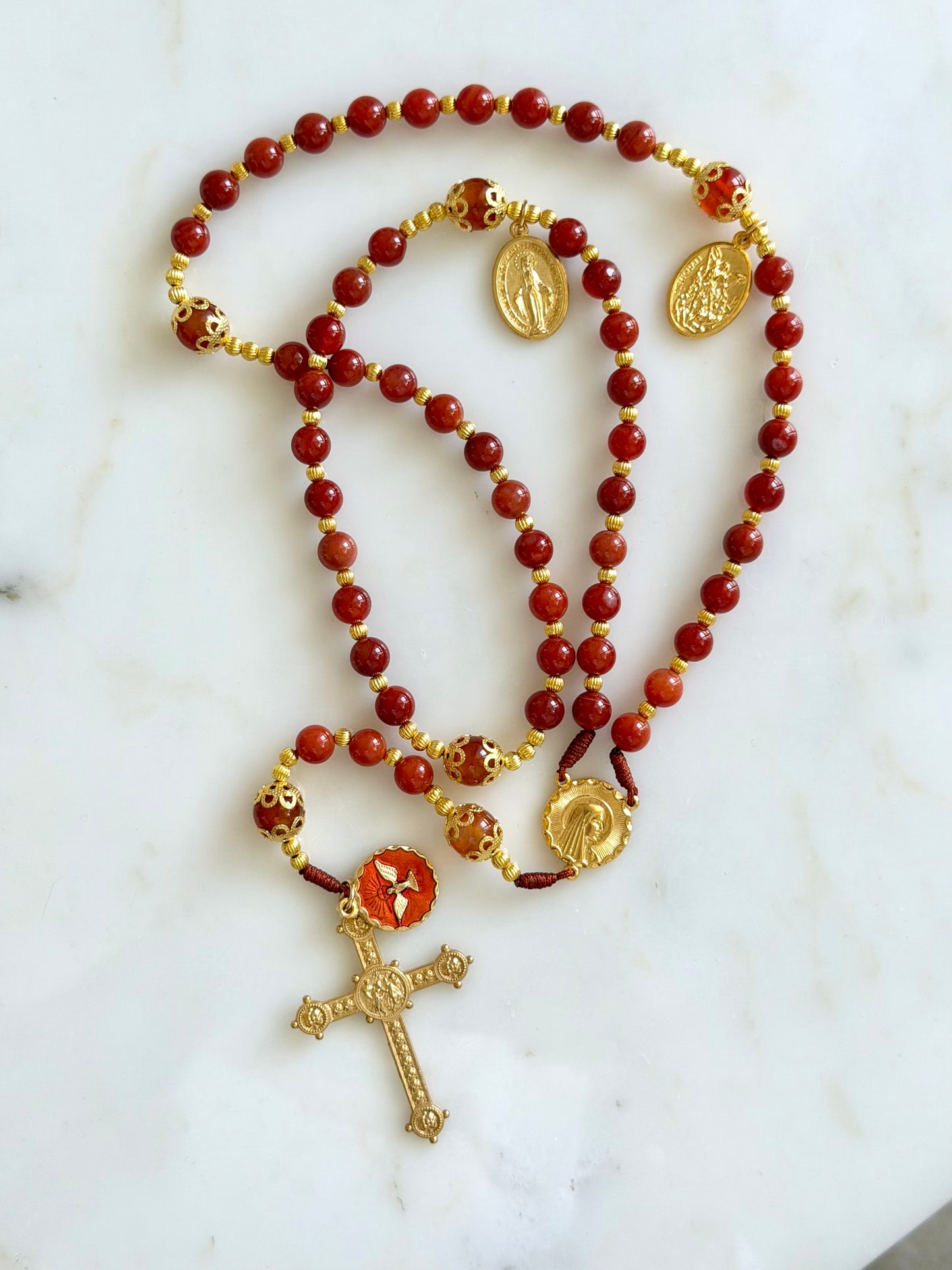 Amber Semi Precious Stone Rosary
