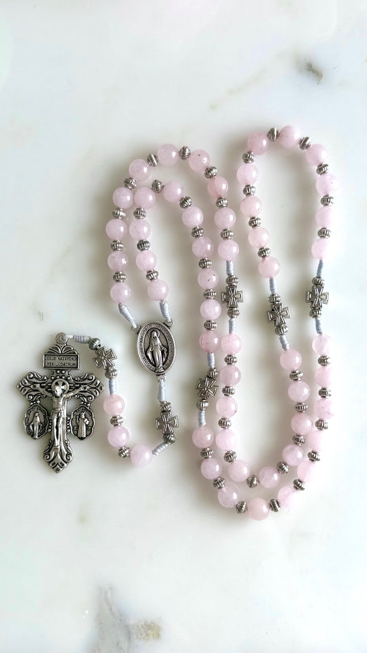 Light Pink Semi Precious Stone Rosary
