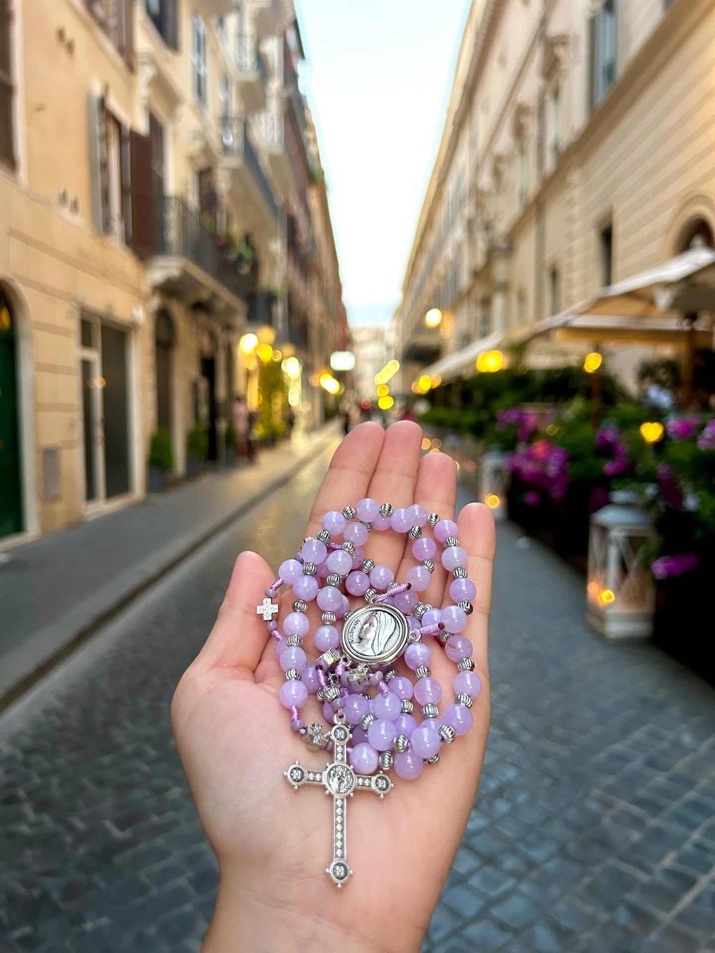Lilac Semi Precious Stone Rosary