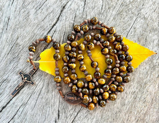 Brown Semi Precious Stone Rosary