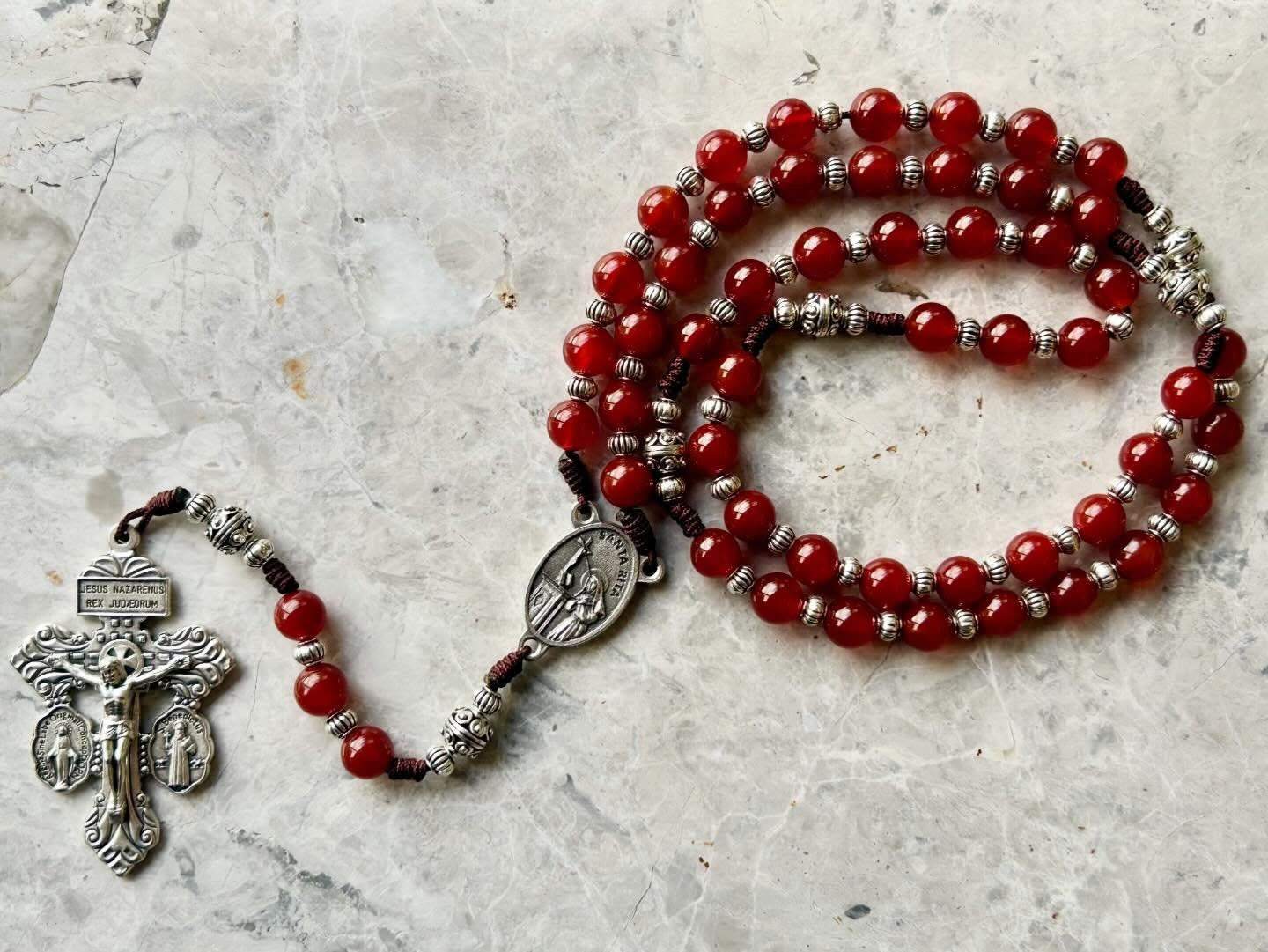 Red Semi Precious Stone Rosary