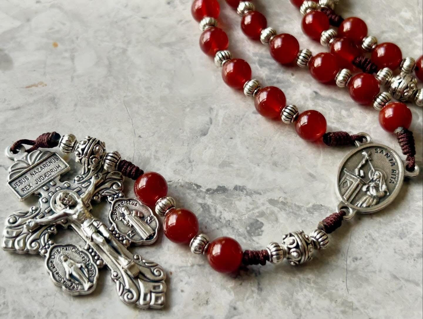 Red Semi Precious Stone Rosary