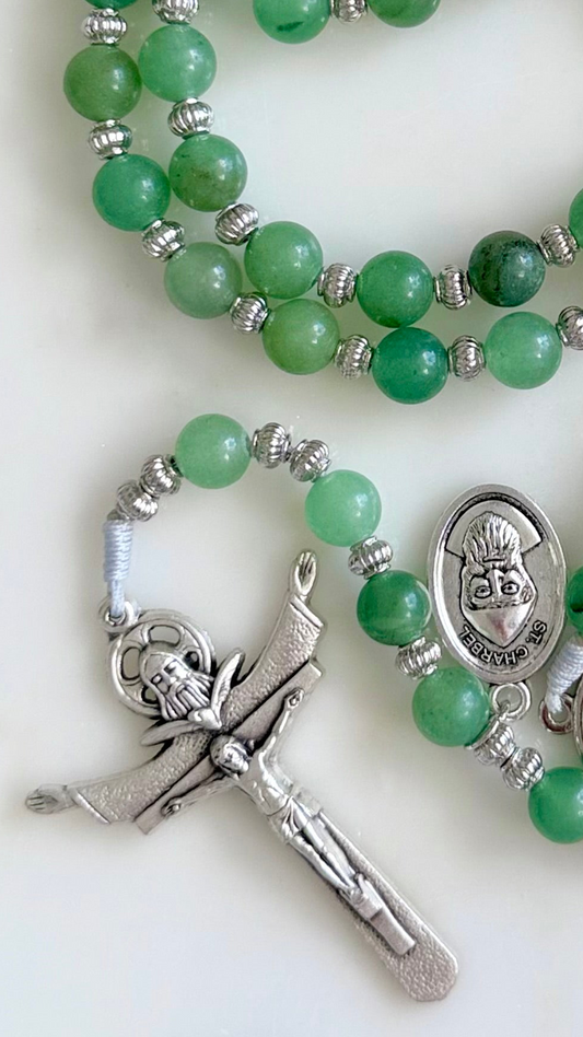 Holy Trinity Green Semi Precious Stone Rosary