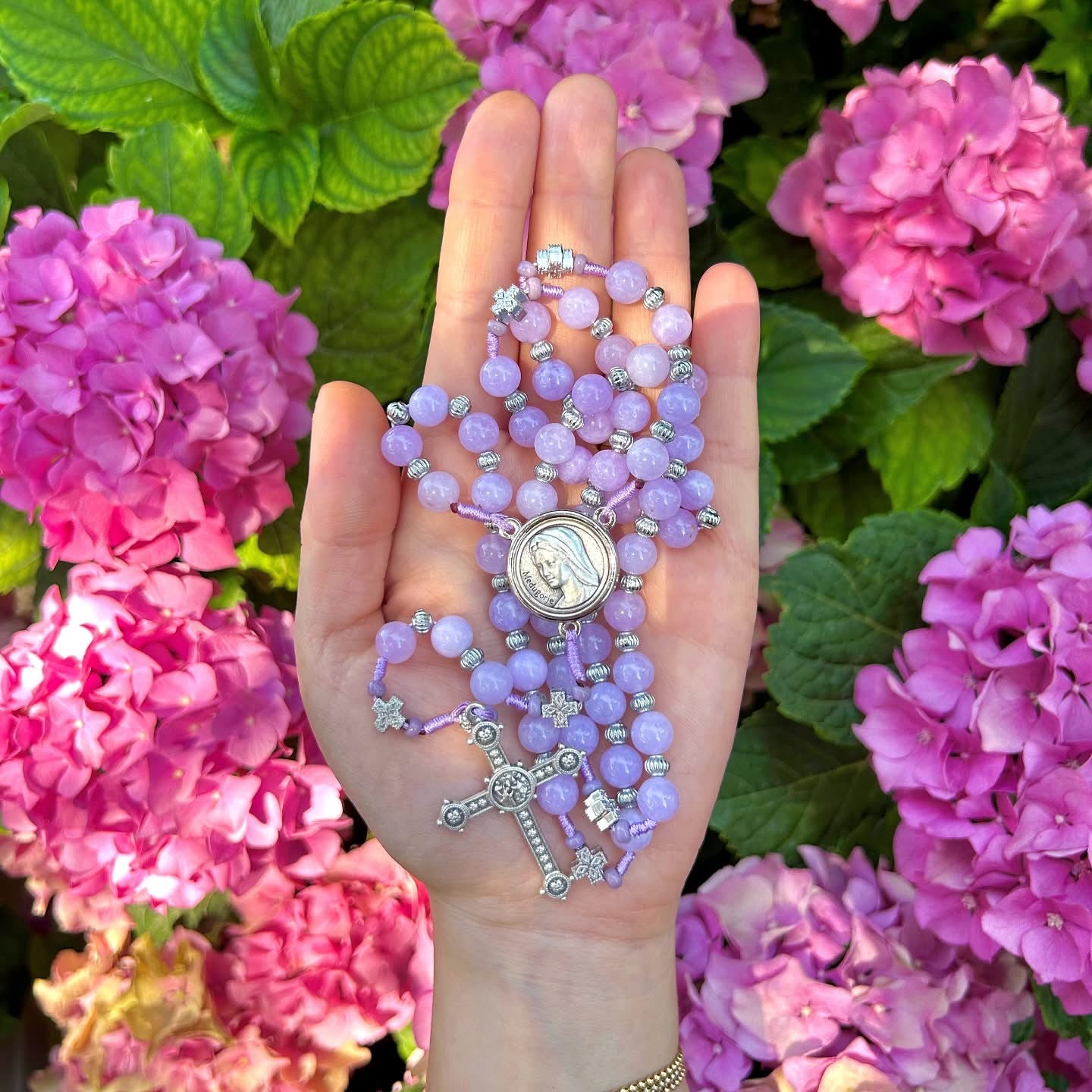 Lilac Semi Precious Stone Rosary