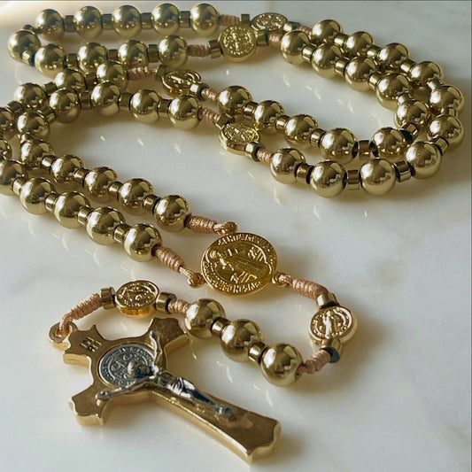 Golden Hematite Semi Precious Stone Rosary