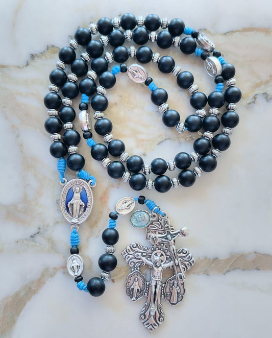 Black Semi Precious Stone Rosary